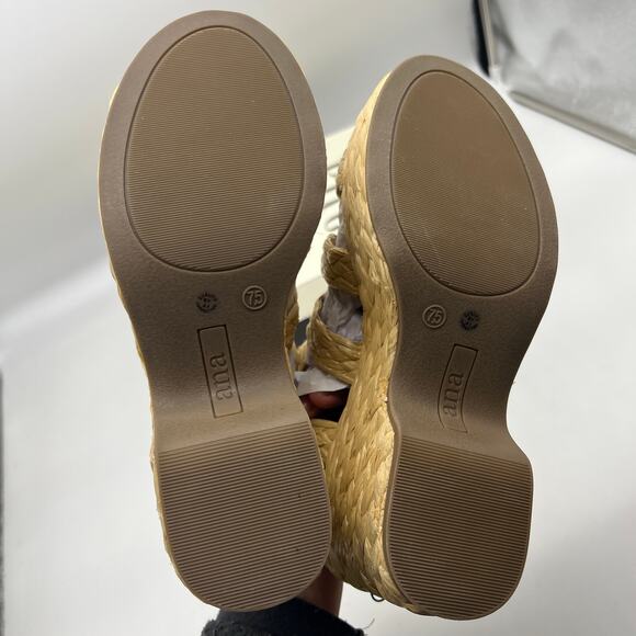 a.n.a Womens Merlin Wedge Sandals Brown Natural Size 7.5M - Picture 10 of 15